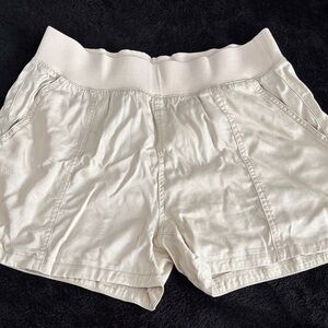 Women's High Waist Cream Shorts